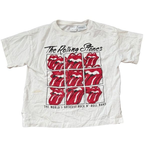 the Rolling Stones Other - Rolling Stones Cropped White Tee Girls - Size 8